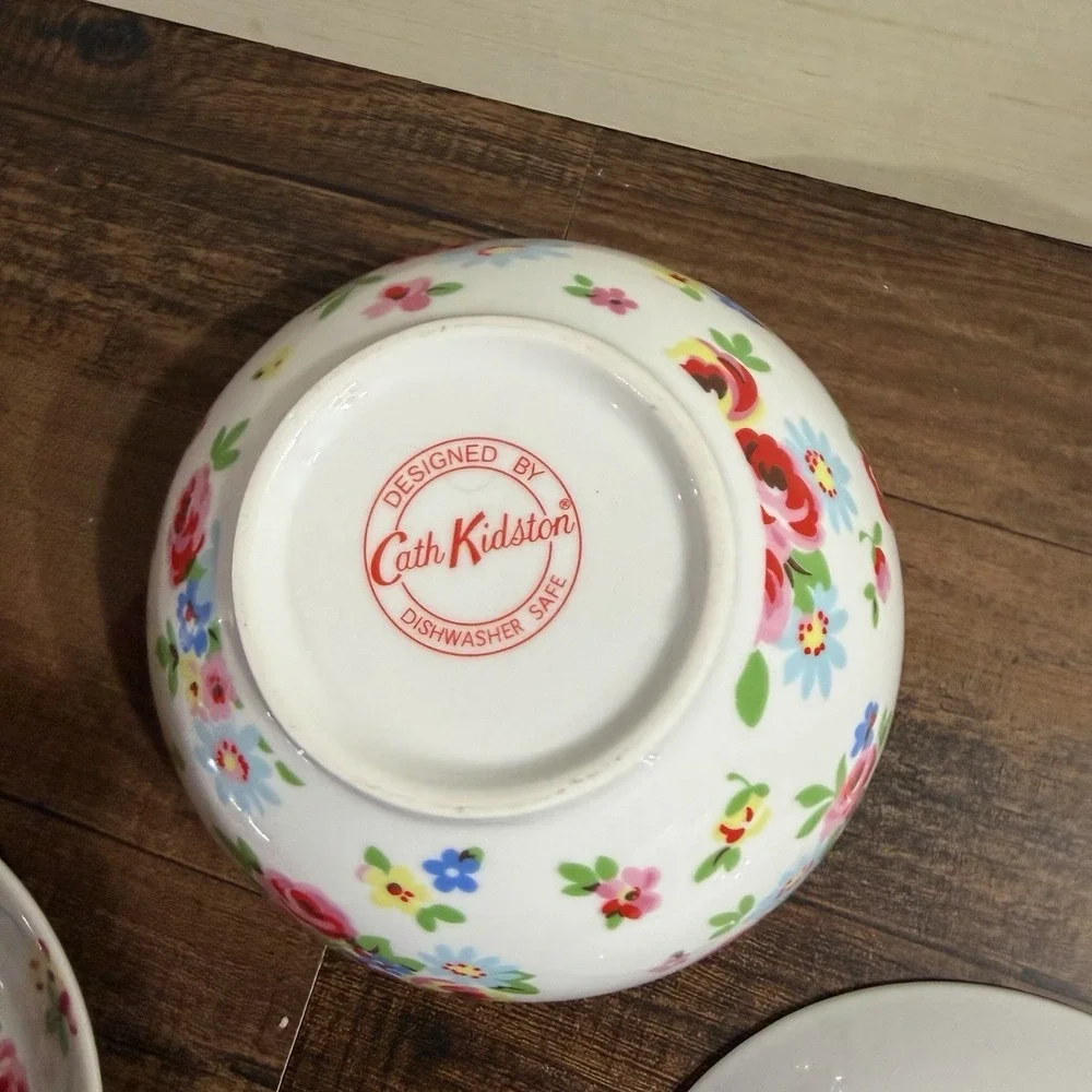 Cath Kidston Little Birds 5pc Breakfast Tea Cup Saucer Bowl Set